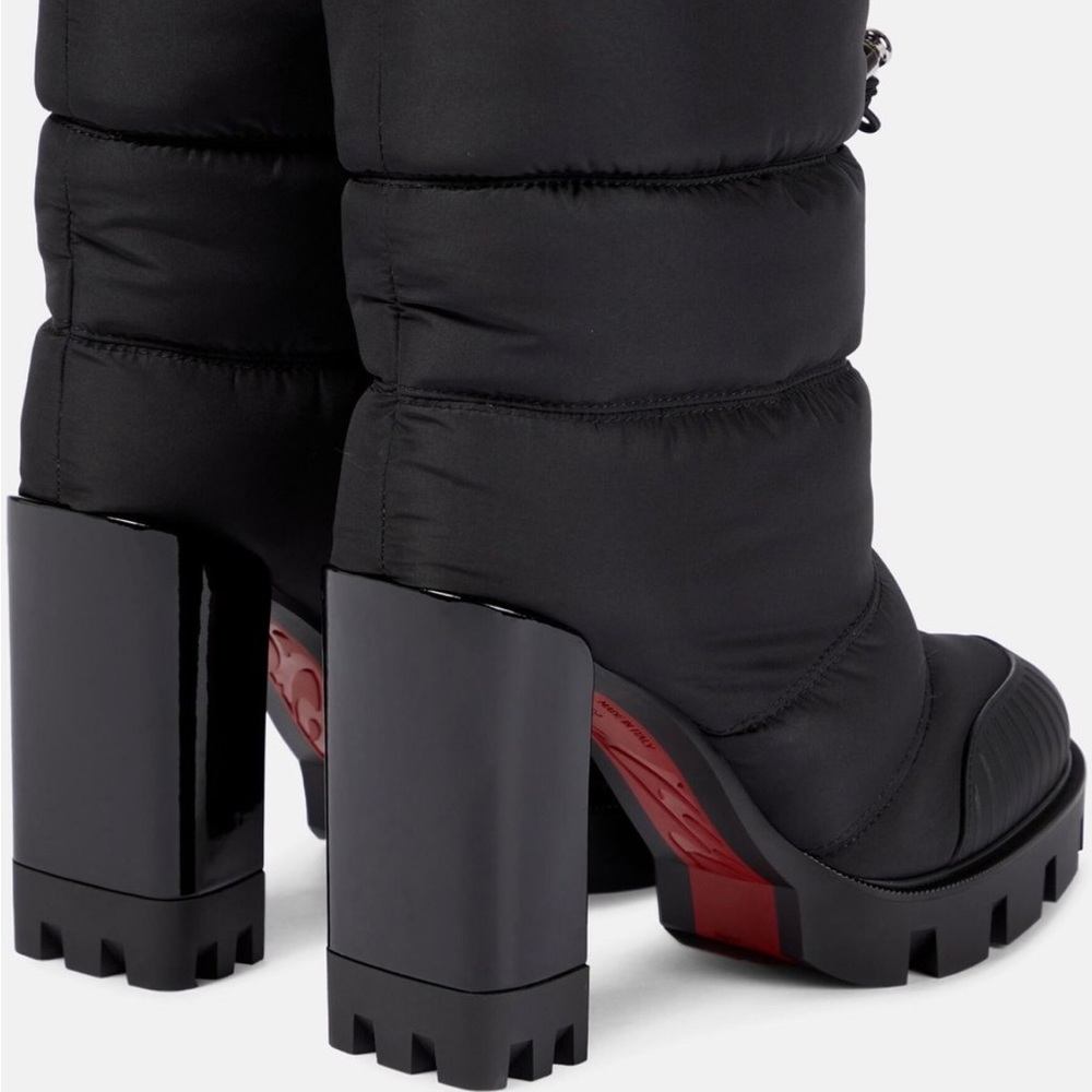 CHRISTIAN LOUBOUTIN
Oriona 100 rubber-trimmed quilted padded shell ankle boots